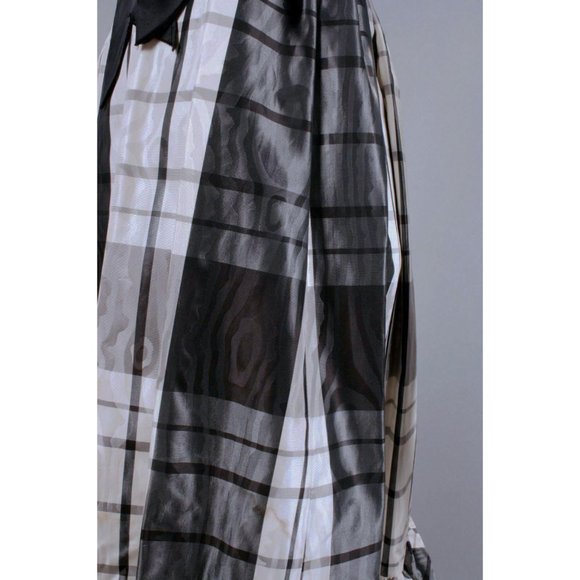 S Vintage 60s Plaid Satin Cocktail Pin Up Dress - Picture 7 of 8